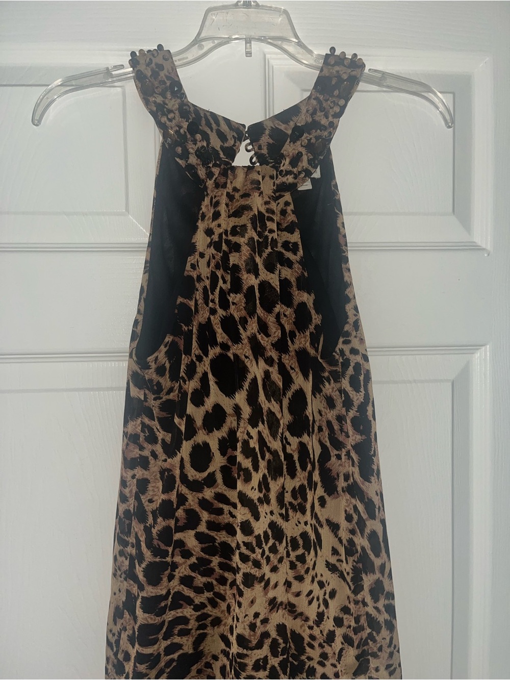 ECI Leopard Print Halter-Style Women's Top in Brown and Black